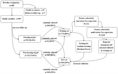 Constructing Prediction Models for Freezing of Gait by Nomogram and Machine Learning: A Longitudinal Study